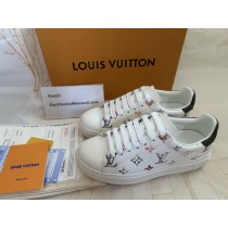 Louis Vuitton Time Out Monogram Embossed Sneakers Calf White