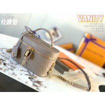 Louis Vuitton Vanity PM Bag 19CM Monogram Empreinte Leather Grey