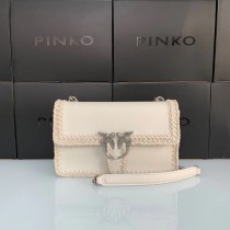 Pinko Medium Love Classic Icon Stitched Bag Beige