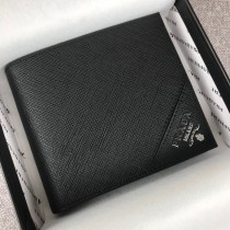 Prada Baltico Saffiano Leather Bi-Fold Wallet Black