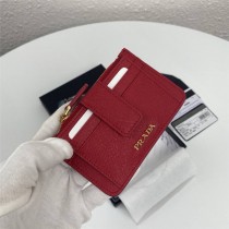 Prada Saffiano Leather Card Holder 1MC038 Red