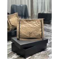Saint Laurent Niki Medium Vintage Pleated Leather Shopping Bag 577999 Beige