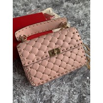 Valentino Garavani Nappa Medium Rockstud Spike Shoulder Bag Pink