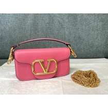 Valentino LOCÒ Shoulder Bag 20CM VLogo Signature Pink