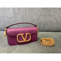 Valentino LOCÒ Shoulder Bag 20CM VLogo Signature Purple
