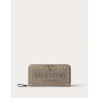 Buy knockoff valentino canada online Rockstud Grainy Calfskin Zippered Wallet for Woman in Dove Gray