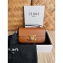 Celine Triomphe Shiny Calfskin Shoulder Bag Brown